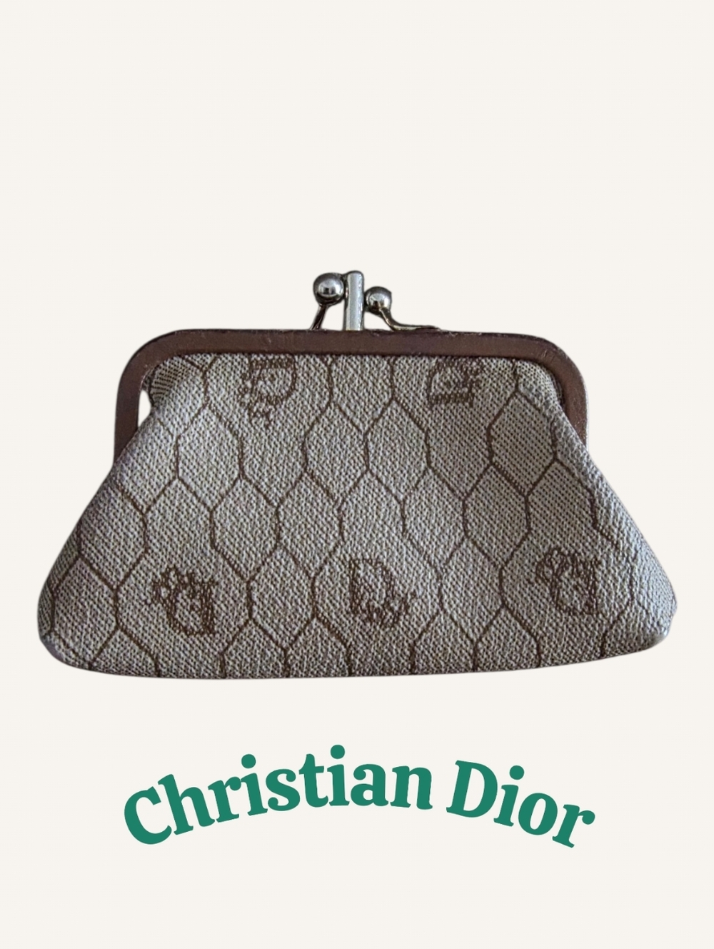 Christian Dior Honeycomb Coin Purse, Kisslock Closure, Vintage & Authentic